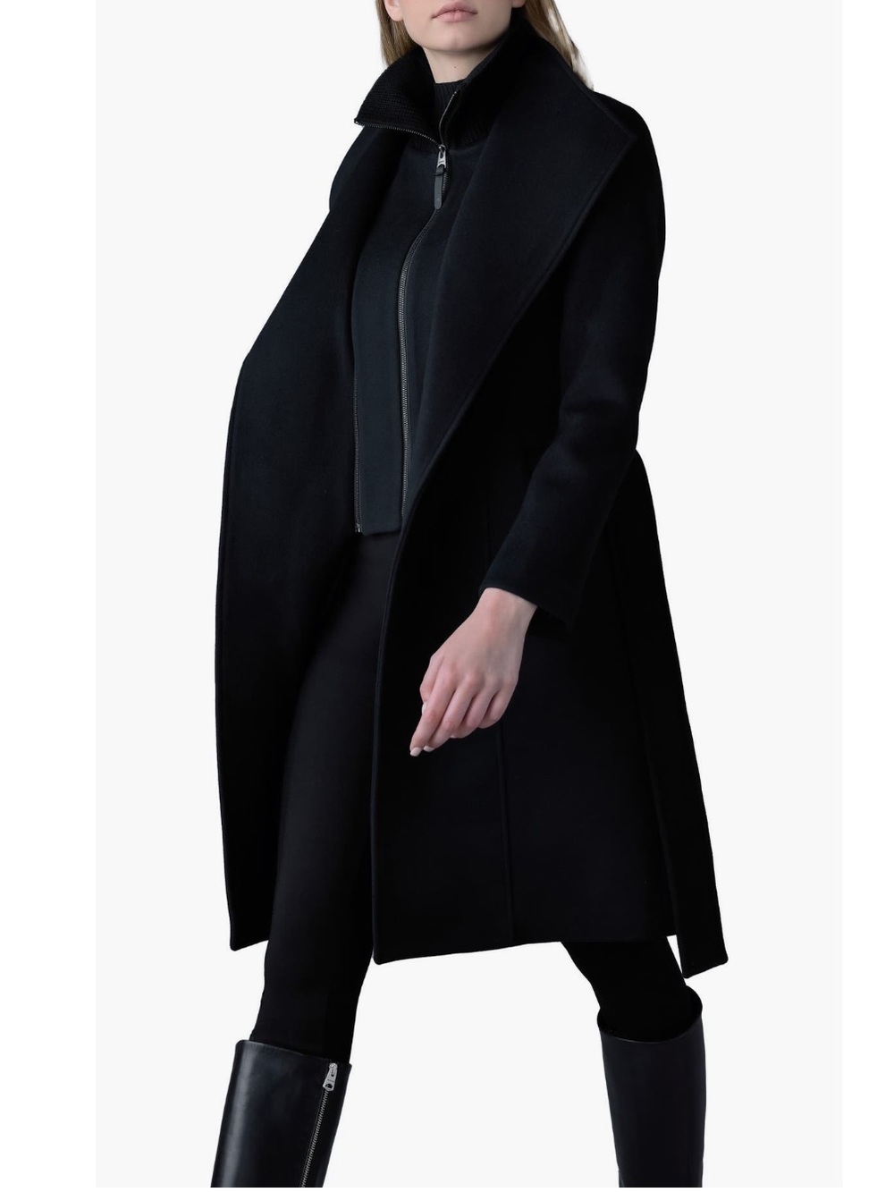 Mackage Norita 2-in-1 Double-Face Wool Coat Black NWOT